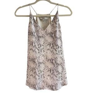 Loft Womens Snakeskin Print Strappy Cami Lined Racerback V-Neck Tank Top Size XS